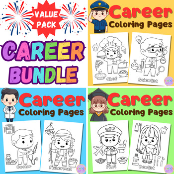 Preview of Career Coloring Pages, Dream Job, Future Occupation When I Grow Up - Bundle