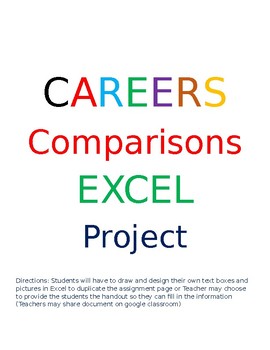 Preview of Career Comparisons Activity Excel Spreadsheet