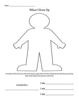 Preview of Career Counseling: When I Grow Up worksheet