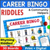 Career Day Activities Bingo Riddles Game Community Helpers