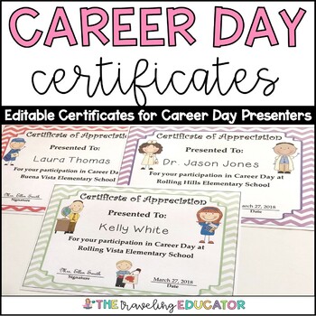 Preview of Career Day Certificates (editable)