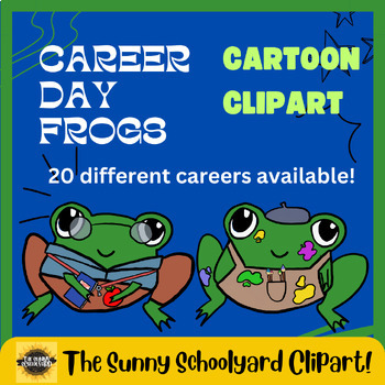 Career Day Cartoon Frogs - 20 Different Careers Available | TPT