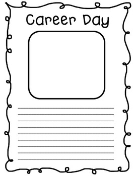 Preview of Career Day Follow Up Writing Paper | Presentation Summary | Job I’d Like to Have