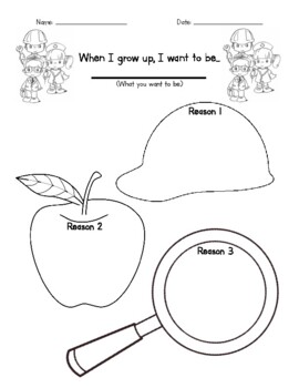 Preview of Career Day Graphic Organizer and Writing Template