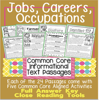 Preview of Career Day, Jobs, Occupations: Close Reading Passages 100% Common Core Aligned