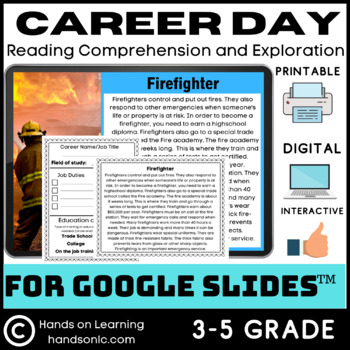 Preview of Career Day Reading Comprehension and Exploration for Google Slides