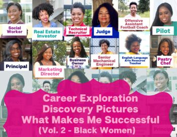 Preview of Career Discovery Pictures - What Makes Me Successful (Black Women) - 12 pack