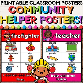 Preview of Community Helpers Posters for Elementary Job Exploration & Career Education