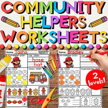 Preview of Community Helpers Worksheets for Career Education & Elementary Job Exploration