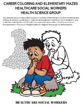 Preview of Career Elementary Coloring Maze_ Healthcare Social Workers_ Health Science Group
