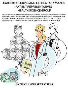 Preview of Career Elementary Coloring Maze_ Patient Representatives_ Health Science Group