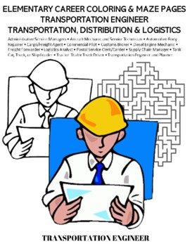 Preview of Career Elementary Coloring Maze_ Transportation Engineer_ Transportation Group