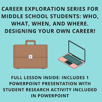 Preview of Career Exploration Activities : Career Exploration for Middle School Lesson Plan