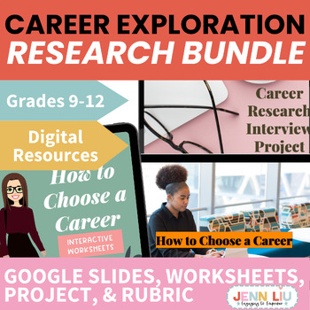 Preview of Career Exploration - Lesson, Worksheets, and Research Project BUNDLE
