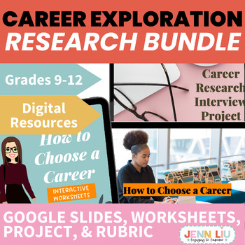 Preview of Career Exploration - Lesson, Worksheets, and Research Project BUNDLE