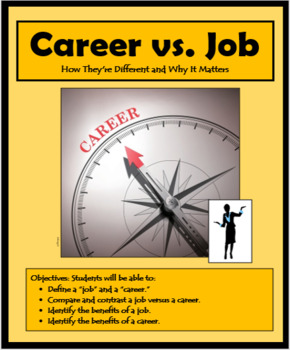 Preview of Career Exploration - CAREER vs JOB - Career Readiness - Distance Learning