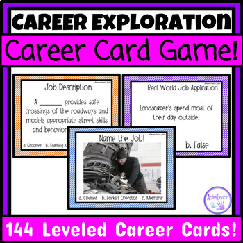 Preview of Career Exploration Card Game Vocational Skills Special Education Career Day Jobs