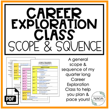 Preview of Career Exploration Class Scope & Sequence | College & Career Awareness | CCA