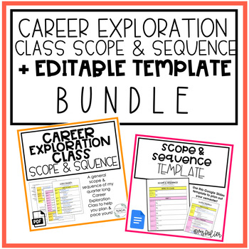 Preview of Career Exploration Class Scope & Sequence + Editable Template | BUNDLE