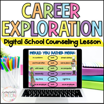 Preview of Career Exploration No Prep Lesson for 3rd, 4th, 5th, 6th Grade School Counseling