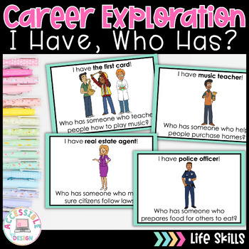 Preview of Career Exploration I Have, Who Has? Game | Job Readiness #catch24