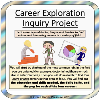 Preview of Career Exploration Worksheet: Research Project- Beyond Doctor, Lawyer & Teacher!
