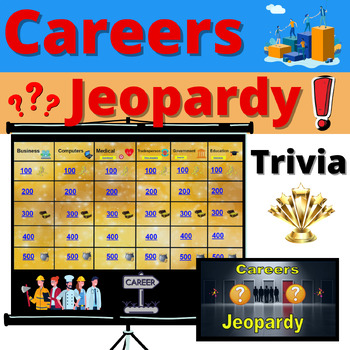 Preview of Career Exploration Jeopardy Trivia Careers Vocabulary Activity Resource No Prep