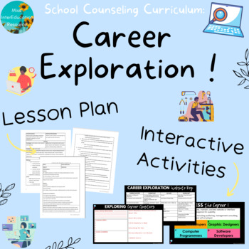 Preview of Career Day Exploration Lesson Plan, Fun Quiz Game & Online Research Activity