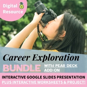 Preview of Career Exploration - Pear Deck Lesson, Worksheets, and Research Project BUNDLE