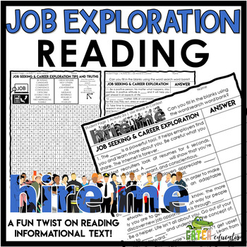 Preview of Career Exploration Reading Comprehension Passage Activities & Word Search
