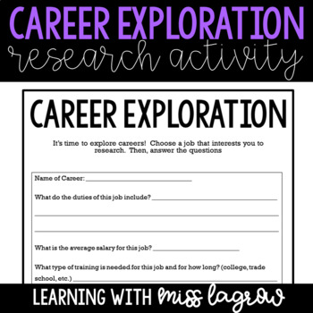 career exploration worksheets teaching resources tpt