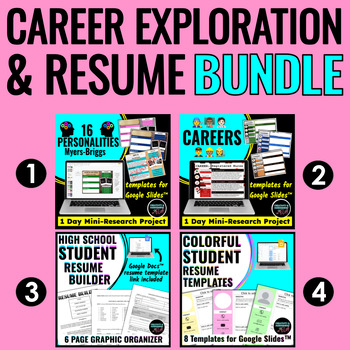 Preview of Career Exploration Research & Work Resume BUNDLE Life After High School Lessons