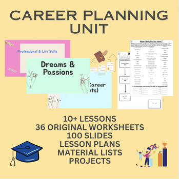 Preview of *Full Unit* Career Planning (10 lessons) - PDF + Fully Editable Google Drive