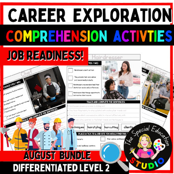 Preview of Career Exploration Vocational Job skill occupations readiness employment Aug 2