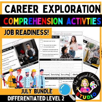 Preview of Career Exploration Vocational Job skills occupations readiness employment July 2