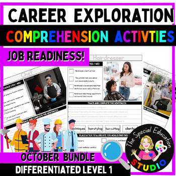 Preview of Career Exploration Vocational Job skill occupations readiness employment Oct 1