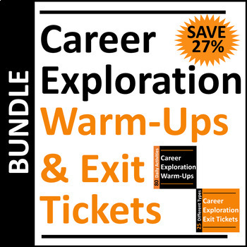 Preview of Career Exploration Warmup and Exit Tickets Bundle SAVE 27%