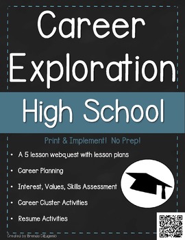Preview of Career Exploration Webquest - High School
