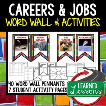 Preview of Career Exploration Word Wall, Posters, Activities Economics Word Wall