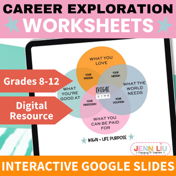 Preview of Career Exploration Worksheets with Career Interest Survey & Personality Test