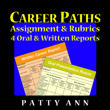 Preview of Career Exploration Project Based Learning Report, Rubrics + Worksheet Templates