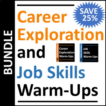 Preview of Career Exploration and Job Skills Warmup Activities Bundle SAVE 25%