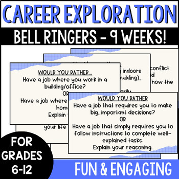 Preview of Career Exploration and Work Skills Bell Ringer Set - Lasts 9 Weeks!