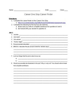 Preview of Career Finder