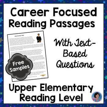 Preview of FREE Career Exploration Reading Comprehension Passages and Questions