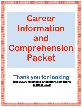 Preview of Career Information and Comprehension Packet