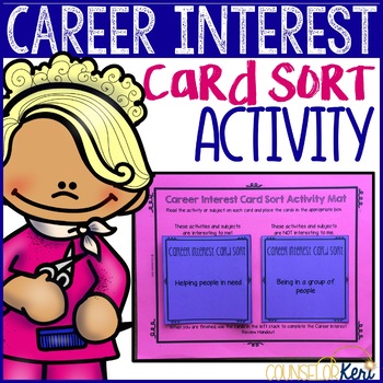 Preview of Career Interest Card Sort Activities - Career Exploration School Counseling