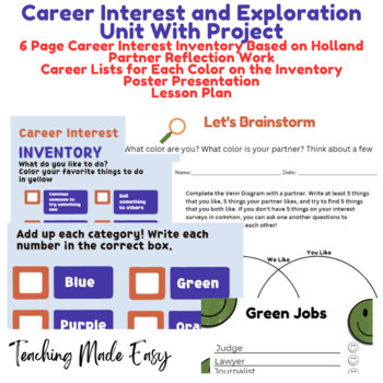 Preview of Career Interest Inventory & Exploration: Classroom Unit and Project