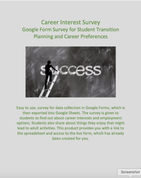 Preview of Career Interest Inventory developed for Google Forms