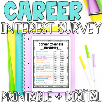 Preview of Career Interest Survey for Career Exploration - Printable & Digital
